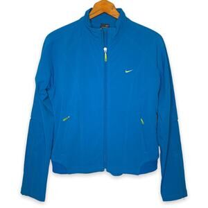 3/$20 Nike women's blue Sphere Dry zip up vented windbreaker active jacket Small
